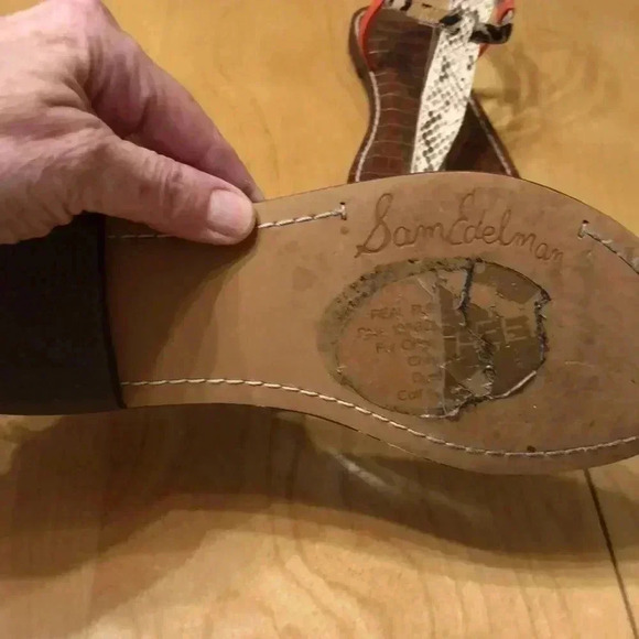 Sam Edelman Gigi sandal.  Orange and leopard print.  Size 6.5 - Picture 5 of 9